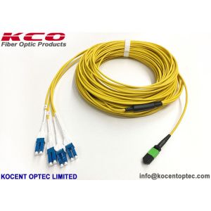 40G Data Center MTP Trunk Patch Cable / MPO To LC Duplex Uniboot Harness Cable 8 12 24 Core PVC LSZH Cover