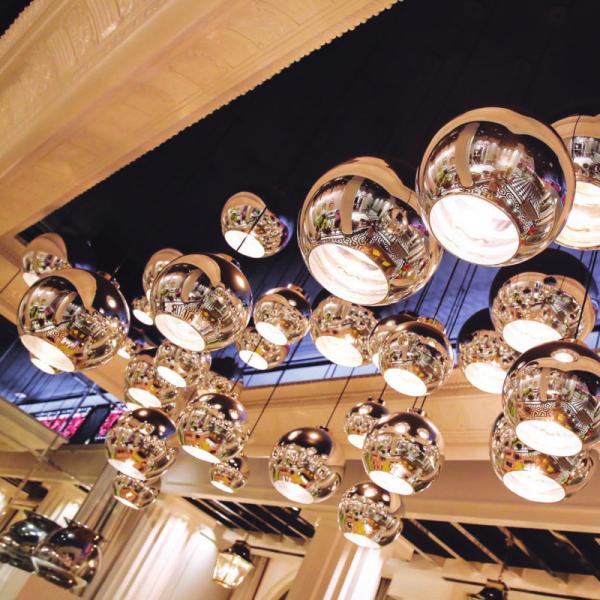 240V Gold Rose / Golden Chrome Color E27 Mirror Glass Pendant Light
