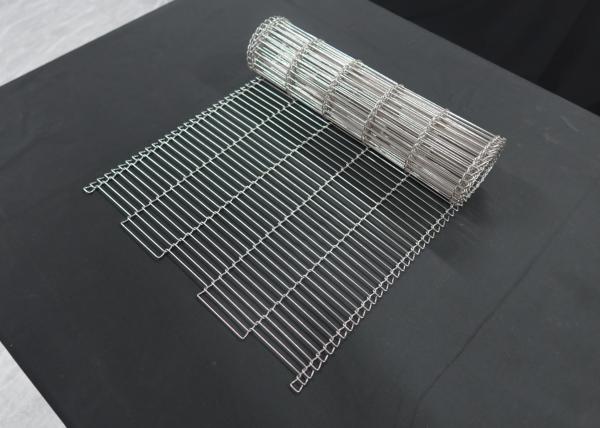 Métal fait sur commande d'acier inoxydable de Mesh Conveyor Belt 201 de fil plat de catégorie comestible