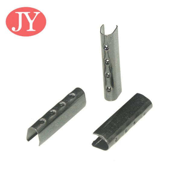 jiayang fashion customized logo U shape copper metal tips metal aglet draw cord end aglet for 3.0mm cord hoodies