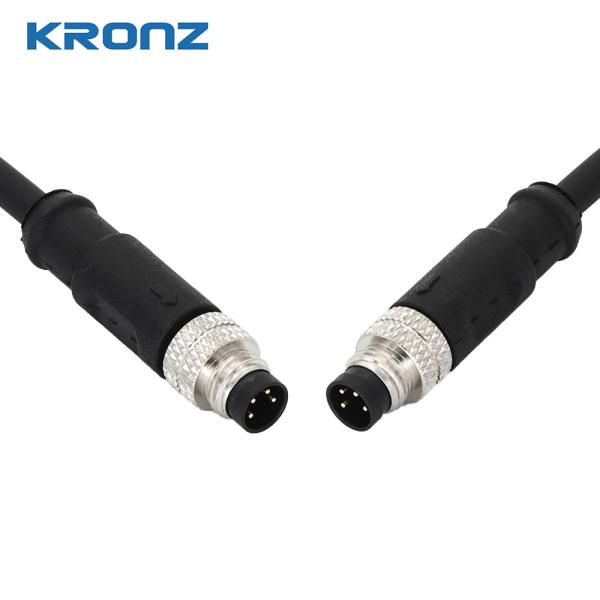 3 Pin A Code M8 Connectors Male 60V Waterproof IP67 Connector For Sensors