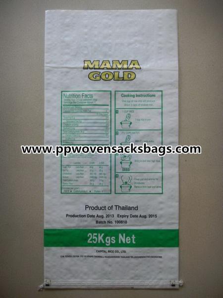 25kg BOPP Lamiated PP Woven Rice Bags / MAMA GOLD Multi-color Printed Rice Bags