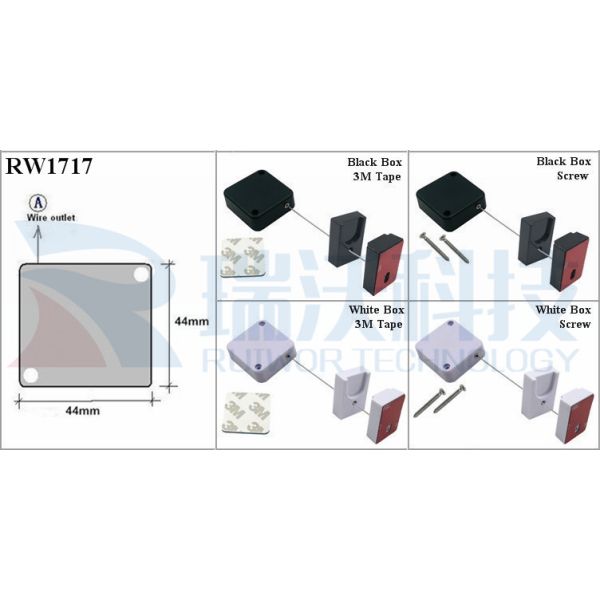 RW1717 Square Security Tether Plus Magnetic Clasps Cable Holder For Cell Phone Security Retail Display