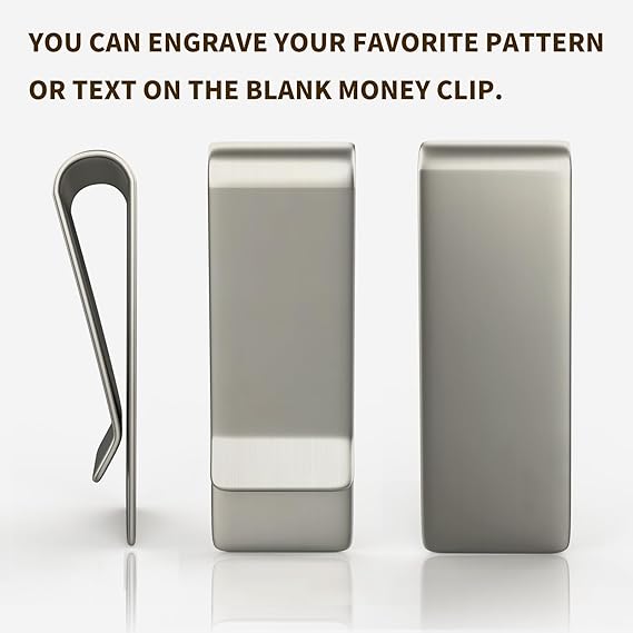 Quick Delivery Custom Logo Luxury Personalized Engraving Blank Stainless Steel Metal Money Clip for Men