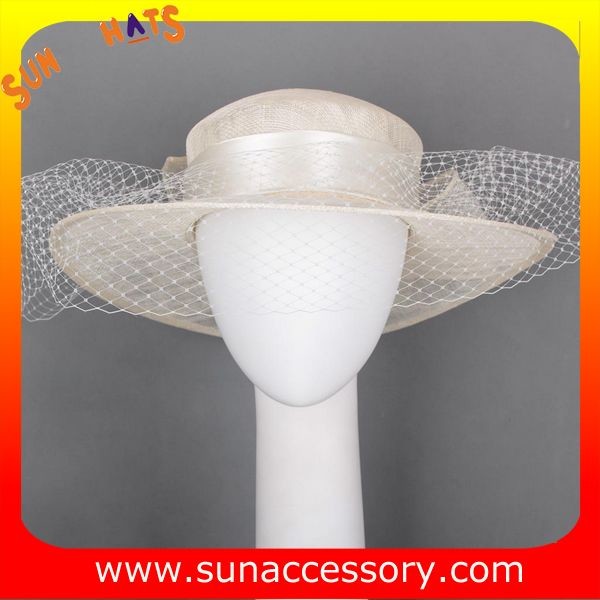 Elegant fancy Church sinamay hats for ladies ,Sinamay wide brim church hat