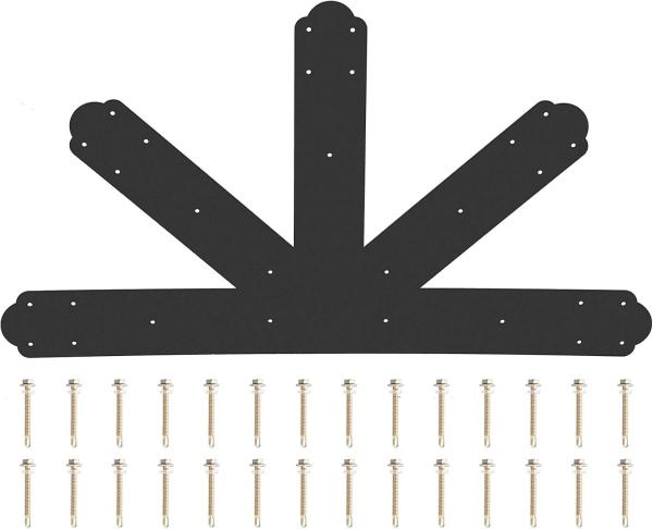 Plaques de raccordement de treillis en acier recouvertes de poudre noire de 4 mm pour poutres de bois
