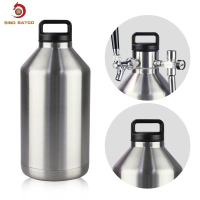 128OZ Insulated Beer Growler Dispenser , 3.8L Stainless Steel Beer Dispenser