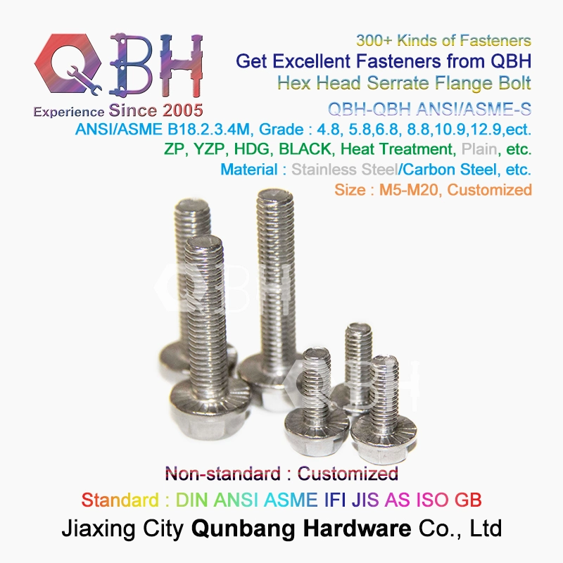ANSI Hexagonal Flanged Bolt Stainless Steel 304 With Serration