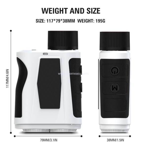 Kaemeasu 1500m Telescopio óptico Golf Medidor de distancia USB Carga 95% Transmisión H1500H