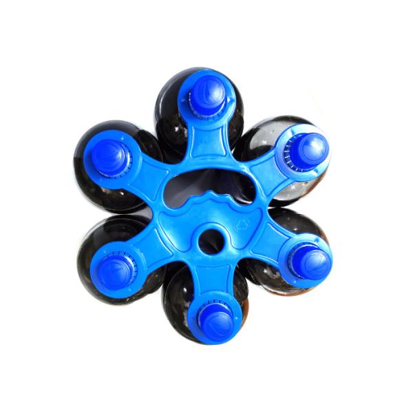 Blue Color HDPE Plastic Bottle Handles For 6 Beverage Bottles Carry