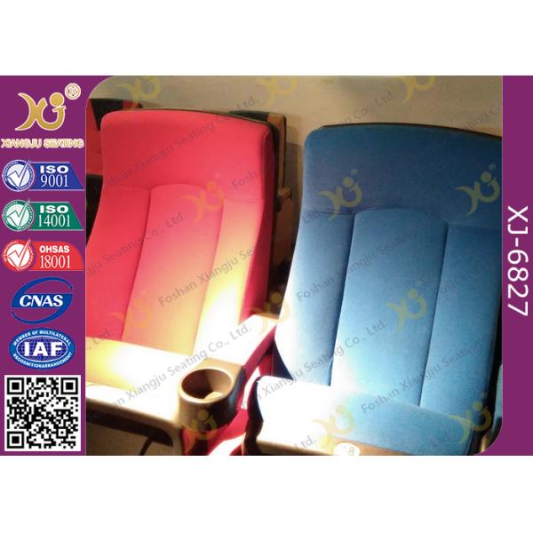 Luxury Cinema Seat Fabric Upholstery Stadium Theater Seating With Cup Holder