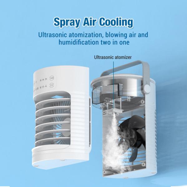 English Operating Language Table Fans Mini Air Conditioner for Water Cooling in Summer