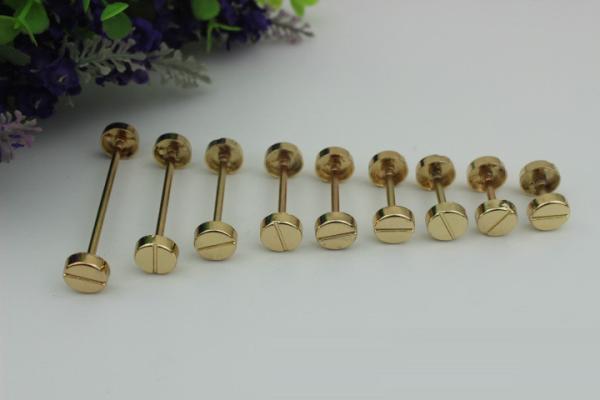Custom metal accessories light gold various size handbag rivets and  bottom nails