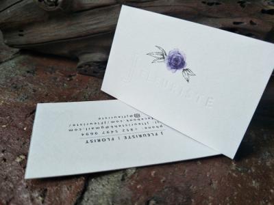 High End Blind Debossed Business Cards Colorful Name Cards Extraordinary Touching