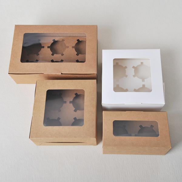 Cupcake Box Custom 2/4/6 Cups Packaging Box Cake Box Baking Muffin Cup Packaging Box