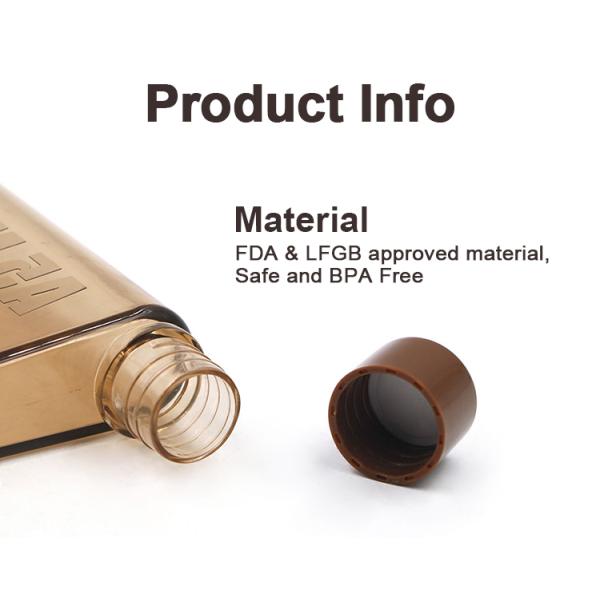 Памятка BPA бутылки с водой LFGB 600ml плоская пластиковая свободная