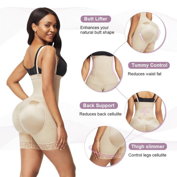 Calcinha de controlo Shapewear 5XL HEXIN Plus Size Butt Lifter com fecho lateral