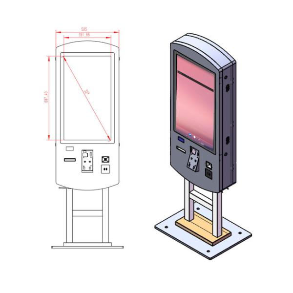 32 Inch An integrated self-service ordering terminal that automates the ordering and payment process.