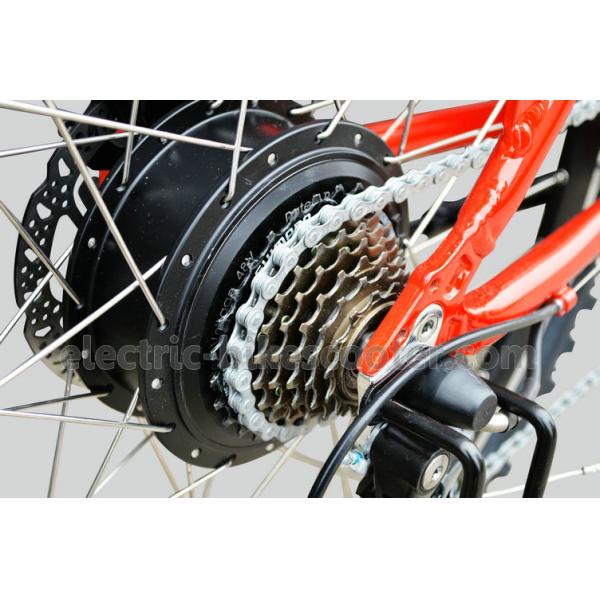 Red 38km/h Electric Pedal Assist Mountain Bike 48V 500W Gear Motor