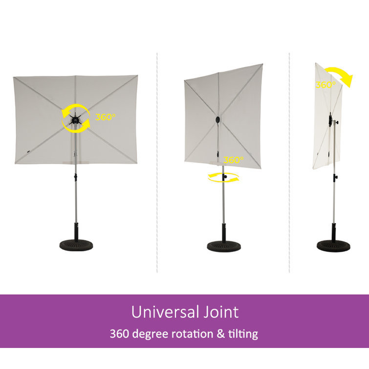Modern Design Rectangle Balcony Sun Shade Umbrella with Waterproof Canopy by AJUNION