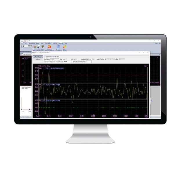 Desktop SWAE Software Acoustic Emission Detector with 5V 28V Phantom Power and Multi-Channel Waveform Display