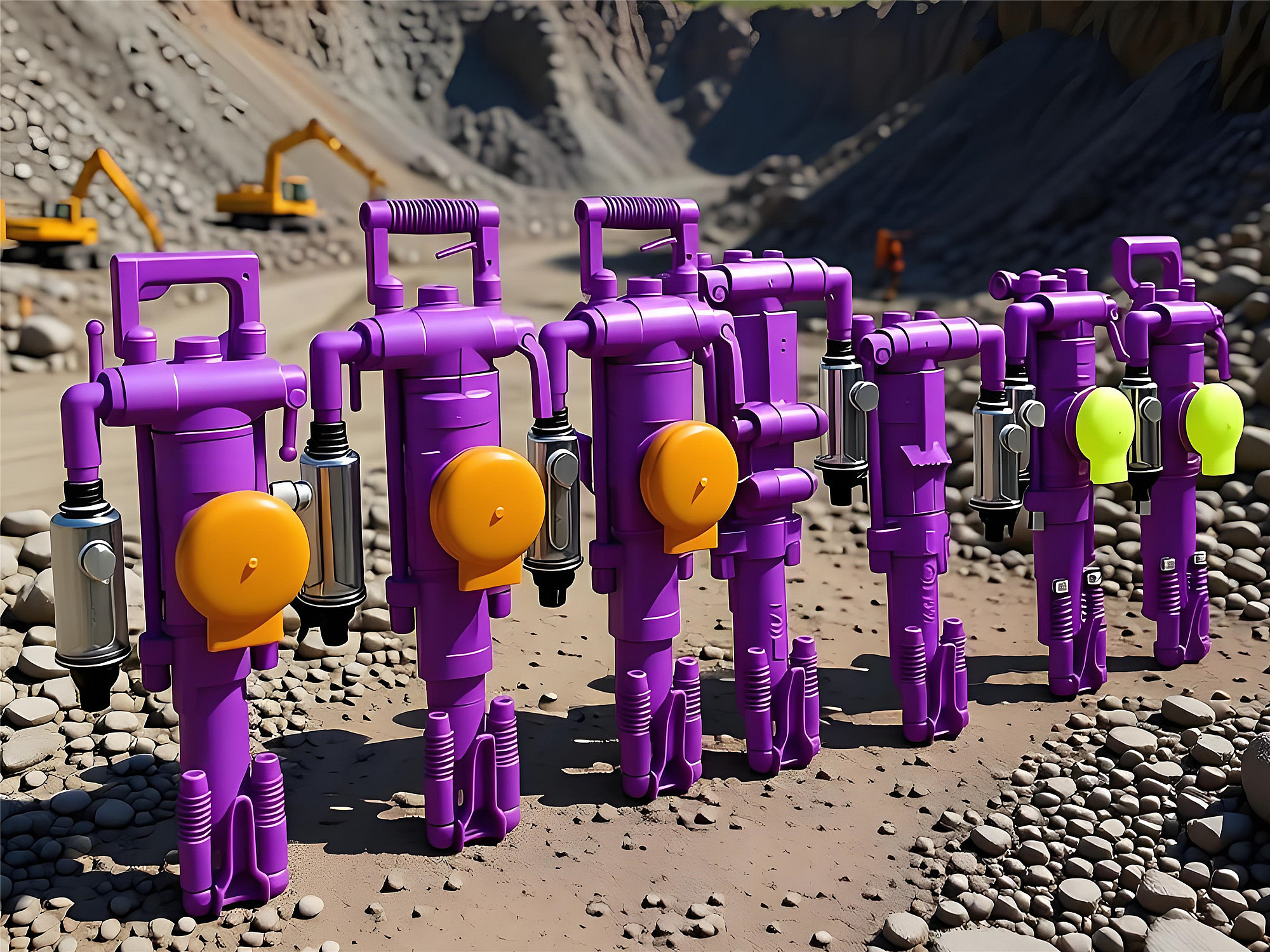 Hand Held Rock Drilling Machine Quarrying Roadworks Breaker Hammer Pneumatic Rock Drilling Rig
