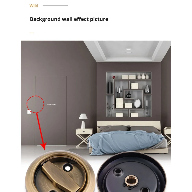 Stainless Steel Invisible Hidden Door Lock Modern Design Universal Bedroom Doors Wall-Mounted Sliding Door Closure Doors