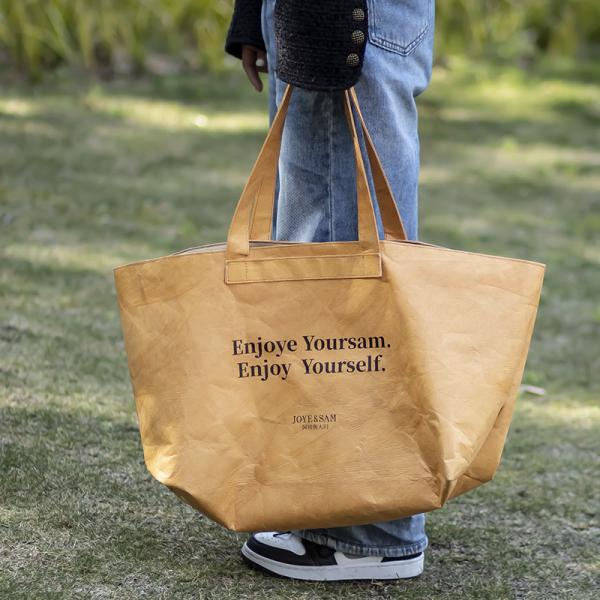 Tyvek And Kraft Paper Tote Bag, Large Size With Long Strap, Washable Eco Friendly Bag For Home, Office, Travel Tote Bag Women’s Kraft Paper Work Handbags Purses with Top Handle