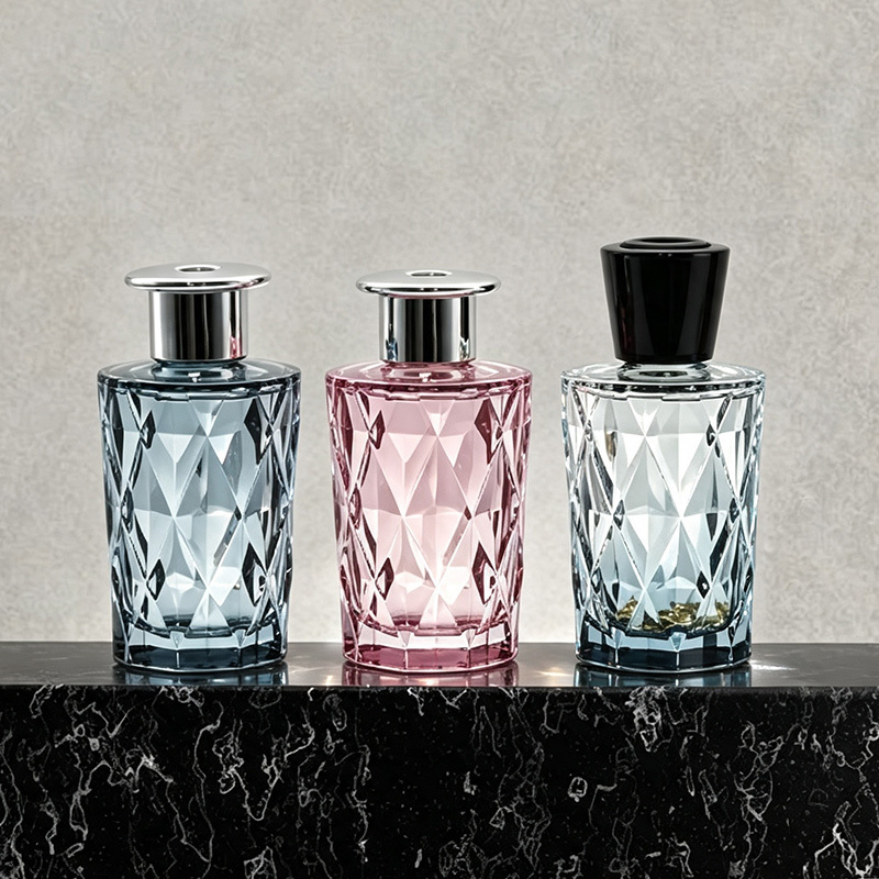 Empty Glass Aroma Diffuser Bottles 190ml Cylinder Reed Fragrance Home