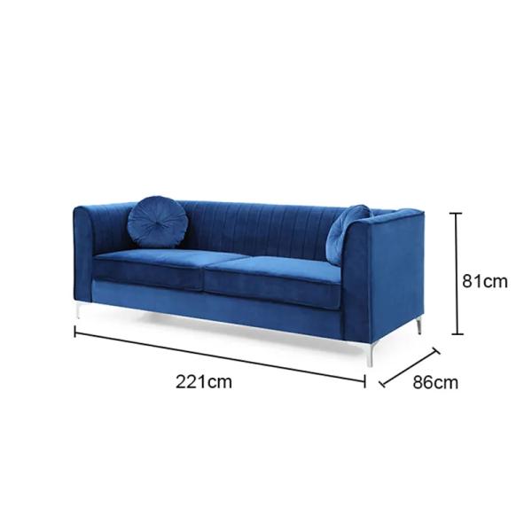 Velvet Breathable Home Furniture Sofas 140x73x79CM For Living Room
