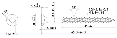 Flat Head Square Drive Robertson Screw For Wood Galvanized Steel Fastener