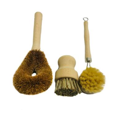 A limpeza natural do agregado familiar da madeira de faia da fibra de Tampico escova o líquido de limpeza da cozinha de 22cm