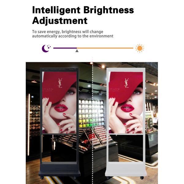 49-дюймовый витринный киоск с цифровыми вывесками Двусторонний 2500 и 700 нит высокая яркость