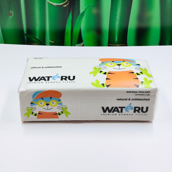 Practical Eco-Friendly 2-Ply Bamboo Facial Tissue in Comfortable Natural Color Boxed Tissue