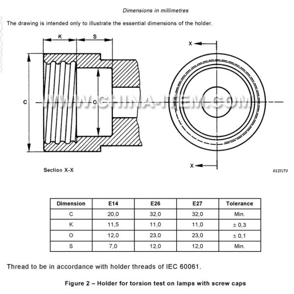 E14 Lamp Cap Torque Gauge of IEC60968 Figure 2