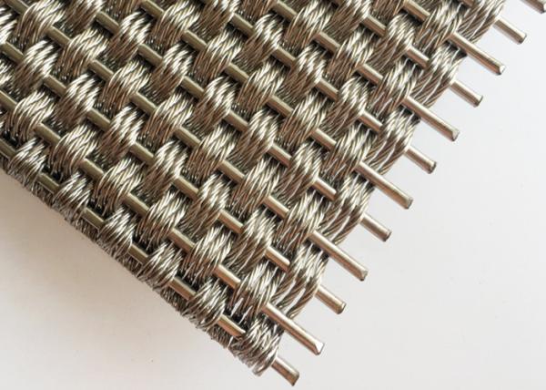 Decorative 5.5mm Architectural Steel Mesh Flexible Metal Woven For Column Covers
