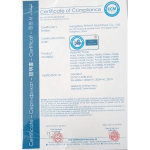 Hangzhou Penad Machinery Co., Ltd. Certifications