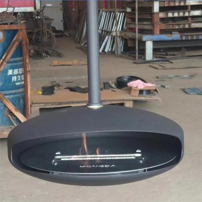 o telhado preto moderno de 600mm montou o casulo que pendura a chaminé suspendida do álcool etílico