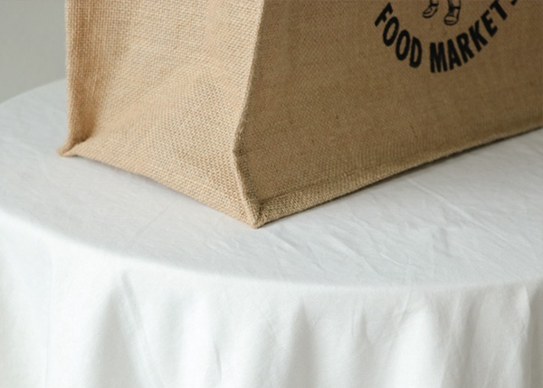 Сумки ежедневного джута пользы упаковывая, напечатанные сумки джута с черным Веббинг