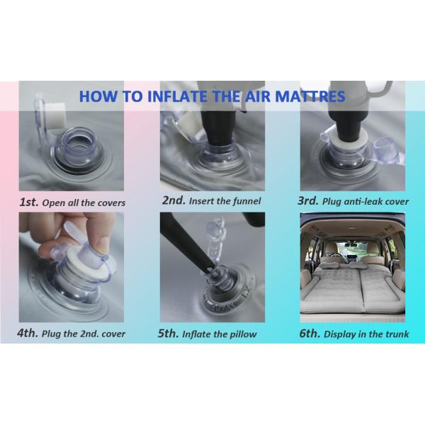 SUV Mattress Camping Bed Cushion Pillow - Inflatable Thickened Car Air Bed with Pump Portable Sleeping Pad Mattr