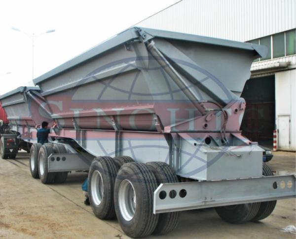 60 Ton Double Axle Dump Trailer 13 / 16 Ton Axle Model 28T Landing Gear