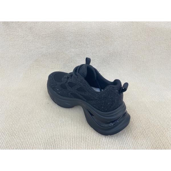 Comfort Black Rhinestone Sneakers Breathable Upper Blinged Out Sneakers