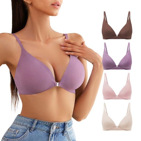Women Sporty Seamless Bra Front Closure S-XL Wholesale High Quality Solid Bra for Women