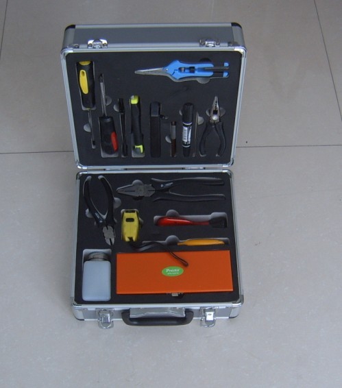 FTTH fiber optic fusion splicing tool kit terminal box