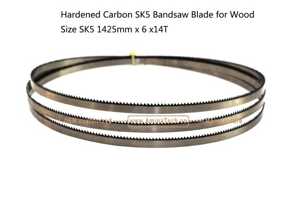 Hardened Carbon SK5 Band Saw Blade for Wood   Size :1425mm x6x14T