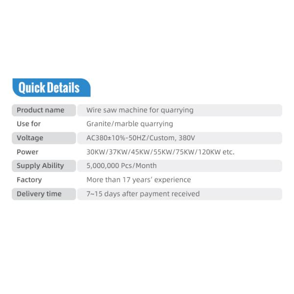Машина для резки камня мощностью 30 кВт/40 л.с. для резки алмазных проволочных пил в карьере гранитного мрамора