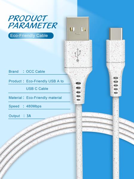 Eco-friendly Biodegradable USB Type C Charging Data Cables
