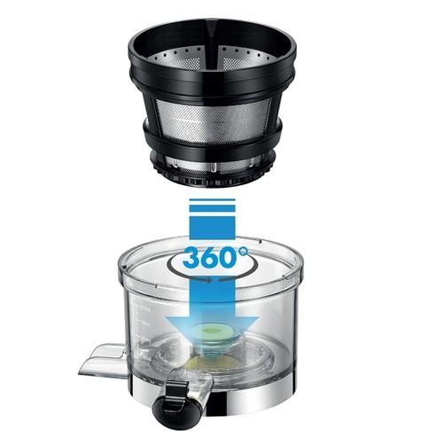Stainless Steel Screw Extracteur de jus 360 degree strainer assembly wide mouth slow juicer GK-SS01