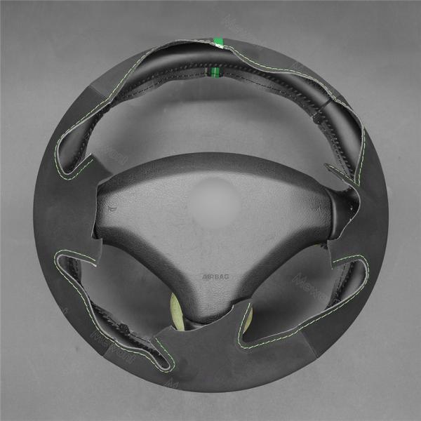 Hand Stitching Custom Black Suede Steering Wheel Cover for Peugeot 308 SW 5008 2007-2017
