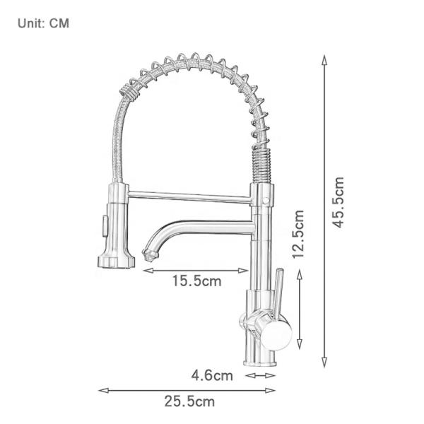 Латунная фильтрованная длина нержавеющей стали 60mm Faucet кухни воды